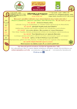 Bio Bistro Lunch 22. bis 26.08.2016 KN