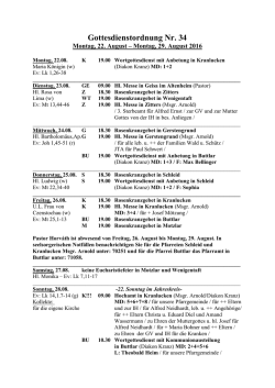 Gottesdienstordnung Nr. 34