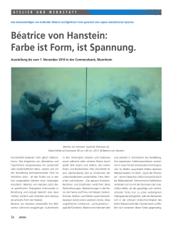 Béatrice von Hanstein - ARTPROFIL, Magazin für Kunst