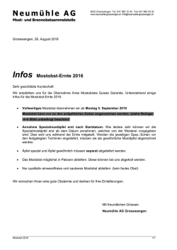 Mostobsternte 2016 - Neumühle AG Grosswangen