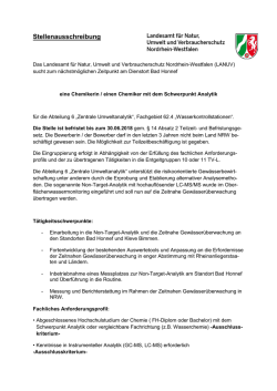 eine Chemikerin / einen Chemiker mit dem - LANUV