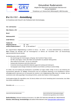 Gmundner Ruderverein B e i t r i t t