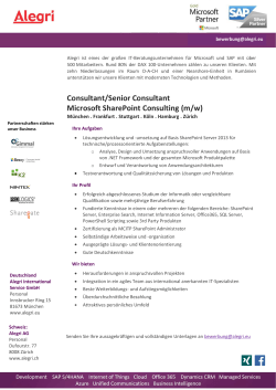 (Senior) Consultant Microsoft SharePoint