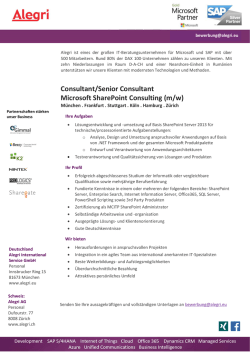 (Senior) Consultant Microsoft SharePoint