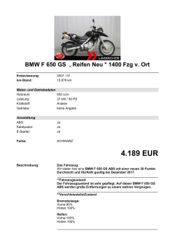 Detailansicht BMW F 650 GS €,€Reifen Neu * 1400 Fzg