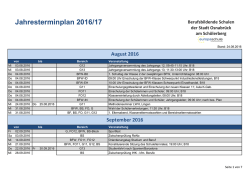 Jahresterminplan 2016/17