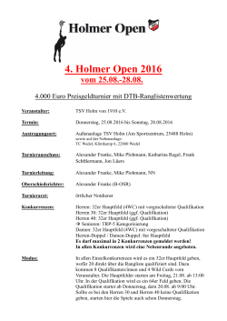 4. Holmer Open 2016 - Turnierportal TV Schleswig-Holstein