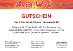 Gutschein - Asia Wok Restaurant