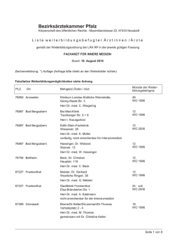 Innere Medizin - Bezirks&auml;rztekammer Pfalz
