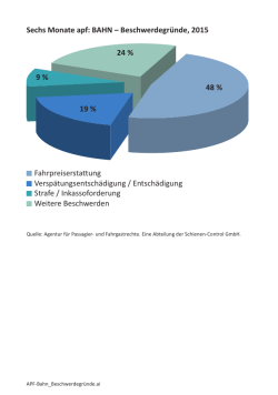 Grafik Beschwerdegr&uuml;nde Bahn - Agentur f&uuml;r Passagier