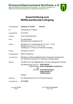 Ausschreibung - Kreisschützenverband Northeim