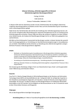 Infos Schulung Anforderungsprofile