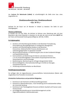 Direktionsreferent/in am Centrum f&uuml;r Naturkunde (905/10)