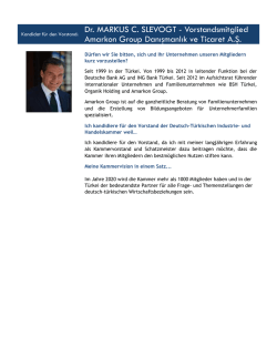 Dr. MARKUS C. SLEVOGT - Vorstandsmitglied Amarkon Group