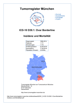 Inzidenz und Mortalit&auml;t