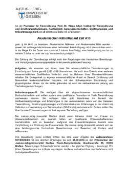 Akademischen Rätin/Rat auf Zeit A13 - Justus-Liebig