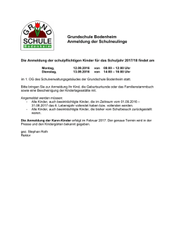 Grundschule Bodenheim Anmeldung der