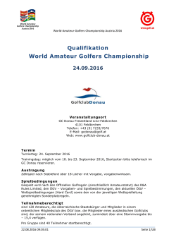 Qualifikation World Amateur Golfers Championship 24.09.2016