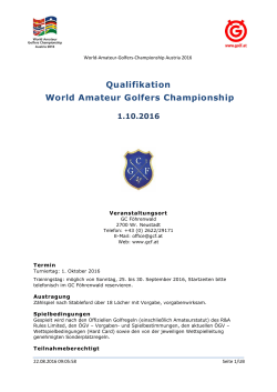 Qualifikation World Amateur Golfers Championship 1.10.2016