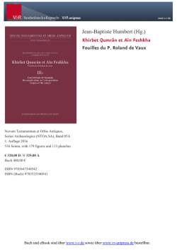 Khirbet Qumrân et Aïn Feshkha