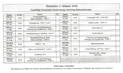 Dienstplan der Einsatzabteilung 2.Halbjahr 2016