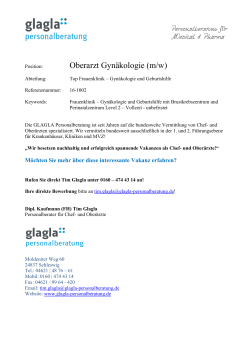 Oberarzt Gynäkologie (m/w) - Glagla