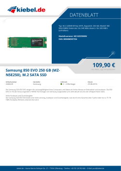 Samsung 850 EVO 250 GB (MZ-N5E250), M.2 SATA SSD