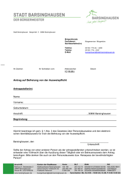 Antrag auf Befreiung von der Ausweispflicht