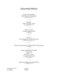 Gourmetmen&uuml; Ende August 2016 - Romantikhotel das Schiff Hittisau