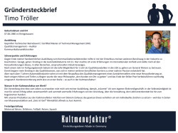 Gr&uuml;ndersteckbrief.. Timo%Tr&ouml;ller%