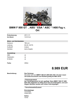 Detailansicht BMW F 800 GT €,€ABS * ESA * ASC
