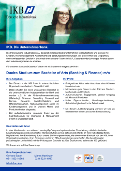Duales Studium zum Bachelor of Arts (Banking