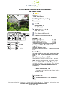 Ferienwohnung Hamann Nichtraucherwohnung F