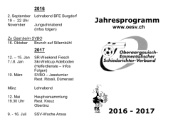 Jahresprogramm OESV 2016