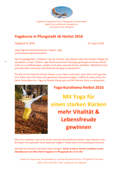 Yogapost 08_2016 Yogakurse Pfungstadt Yoga
