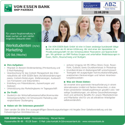 (m/w) Marketing gesucht - VON ESSEN Bank GmbH Essen