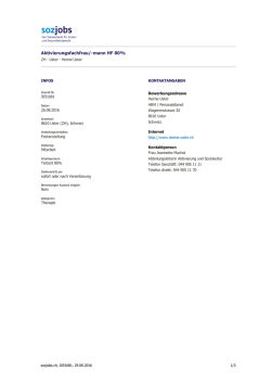 Aktivierungsfachfrau/-mann HF 80%
