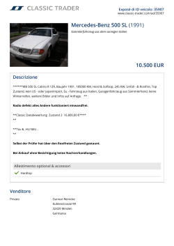 Mercedes-Benz 500 SL (1991) 10.500 EUR