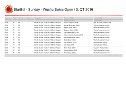 SO_Startlist report T1 - Swiss Wushu Federation