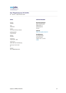Dipl. Pflegefachperson HF 60-80%