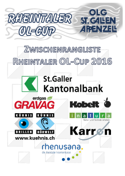 Rheintaler OL-Cup 2016: Zwischenwertung nach 4 Läufen