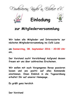 Einladung - Kinder in Eilvese eV