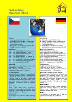 Profil učitelky: Mgr. Hana Šollová