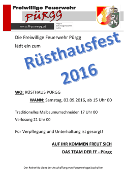 FF P&uuml;rgg R&uuml;sthausfest 03.09.2016 - Gemeinde Stainach