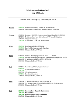 Termine 2016 - Schützenvereins Ossenbeck