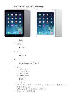 iPad Air - Technische Daten - Zoll
