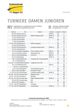 TURNIERE DAMEN JUNIOREN - beim Fechtzentrum Hagen