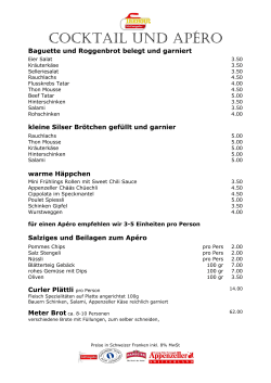 Apéro - Restaurant Schützengarten Takeout
