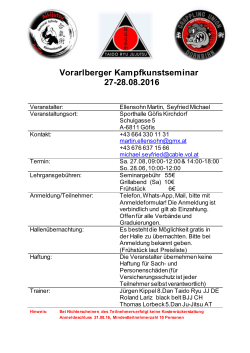Vorarlberger Kampfkunstseminar 27-28.08.2016 - Budo-News