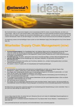 Mitarbeiter Supply Chain Management (m/w)
